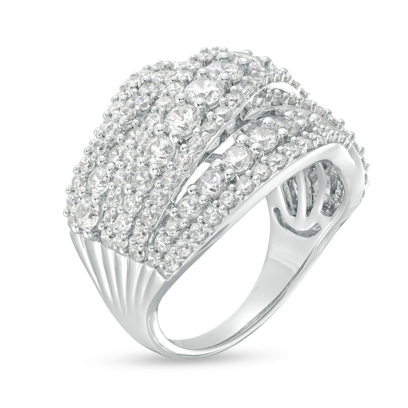 Main Image 3 of 3 CT. T.W. Certified Lab-Created Diamond Multi-Row Ring in 10K White Gold (F/SI2)