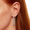 Thumbnail Image 2 of 3 CT. T.W. Certified Lab-Created Diamond Pointed Hoop Earrings in 10K White Gold (F/SI2)