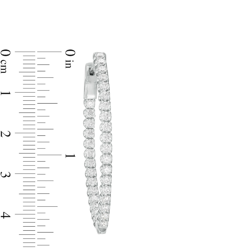 Main Image 3 of 3 CT. T.W. Certified Lab-Created Diamond Pointed Hoop Earrings in 10K White Gold (F/SI2)