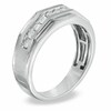 Thumbnail Image 2 of Men's 1-1/5 CT. T.W. Diamond Eleven Stone Squared Wedding Band in 10K White Gold