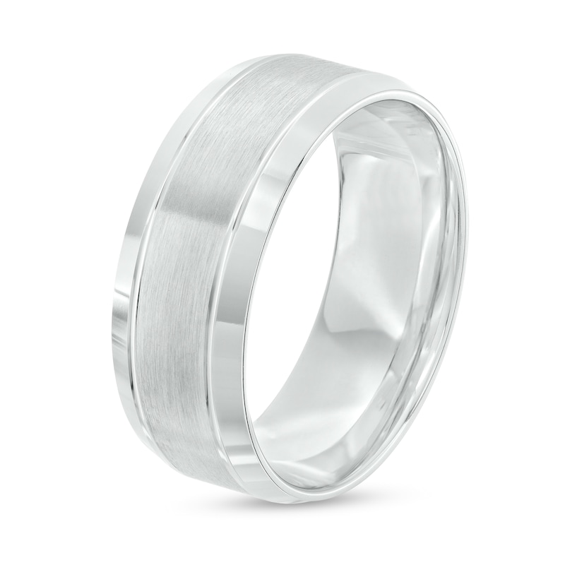 Peoples Men's 4.0mm Polished Comfort Fit Wedding Band in Sterling