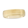 Thumbnail Image 0 of Men's 6.0mm Brushed Stepped Edge Wedding Band in 14K Gold - Size 10