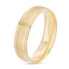 Thumbnail Image 2 of Men's 6.0mm Brushed Stepped Edge Wedding Band in 14K Gold - Size 10