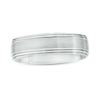 Thumbnail Image 0 of Men's 6.0mm Brushed Stepped Edge Wedding Band in 14K White Gold - Size 10