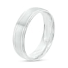 Thumbnail Image 2 of Men's 6.0mm Brushed Stepped Edge Wedding Band in 14K White Gold - Size 10