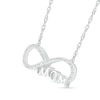 Thumbnail Image 2 of 1/10 CT. T.W. Diamond &quot;Mom&quot; Infinity Loop Necklace in Sterling Silver