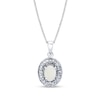 Thumbnail Image 1 of Oval Opal and 1/5 CT. T.W. Diamond Frame Pendant in 14K White Gold