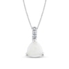 Thumbnail Image 1 of 10.0mm Trillion-Cut Opal and 1/10 CT. T.W Diamond Pendant in 14K White Gold