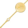 Thumbnail Image 1 of White Lab-Created Sapphire Cancer Constellation Disc Bracelet in Sterling Silver with 18K Gold Plate - 8&quot;