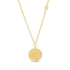 Thumbnail Image 0 of White Lab-Created Sapphire Leo Constellation Disc Necklace in Sterling Silver with 18K Gold Plate