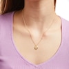 Thumbnail Image 1 of White Lab-Created Sapphire Leo Constellation Disc Necklace in Sterling Silver with 18K Gold Plate