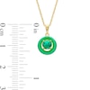 Thumbnail Image 3 of 6.0mm Lab-Created Emerald Frame Green Enamel Pendant in Sterling Silver with 18K Gold Plate