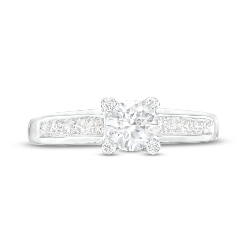 Main Image 4 of 1 CT. T.W. Certified Lab-Created Diamond Engagement Ring in 14K White Gold (F/VS2)