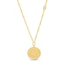 Thumbnail Image 1 of White Lab-Created Sapphire Virgo Constellation Disc Necklace in Sterling Silver with 18K Gold Plate