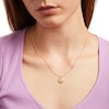 Thumbnail Image 2 of White Lab-Created Sapphire Virgo Constellation Disc Necklace in Sterling Silver with 18K Gold Plate