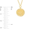 Thumbnail Image 4 of White Lab-Created Sapphire Virgo Constellation Disc Necklace in Sterling Silver with 18K Gold Plate