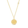 Thumbnail Image 1 of White Lab-Created Sapphire Libra Constellation Disc Necklace in Sterling Silver with 18K Gold Plate