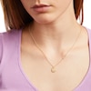 Thumbnail Image 2 of White Lab-Created Sapphire Libra Constellation Disc Necklace in Sterling Silver with 18K Gold Plate