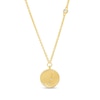 Thumbnail Image 1 of White Lab-Created Sapphire Aries Constellation Disc Necklace in Sterling Silver with 18K Gold Plate