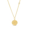 Thumbnail Image 1 of White Lab-Created Sapphire Pisces Constellation Disc Necklace in Sterling Silver with 18K Gold Plate