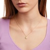 Thumbnail Image 2 of White Lab-Created Sapphire Pisces Constellation Disc Necklace in Sterling Silver with 18K Gold Plate