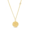 Thumbnail Image 1 of White Lab-Created Sapphire Sagittarius Constellation Disc Necklace in Sterling Silver with 18K Gold Plate