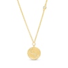 Thumbnail Image 1 of White Lab-Created Sapphire Taurus Constellation Disc Necklace in Sterling Silver with 18K Gold Plate