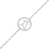 Thumbnail Image 1 of White Lab-Created Sapphire Leo Constellation Anklet in Sterling Silver - 10&quot;