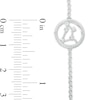 Thumbnail Image 4 of White Lab-Created Sapphire Leo Constellation Anklet in Sterling Silver - 10&quot;