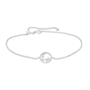 Thumbnail Image 1 of White Lab-Created Sapphire Pisces Constellation Anklet in Sterling Silver - 10&quot;