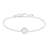 Thumbnail Image 1 of White Lab-Created Sapphire Virgo Constellation Anklet in Sterling Silver - 10&quot;