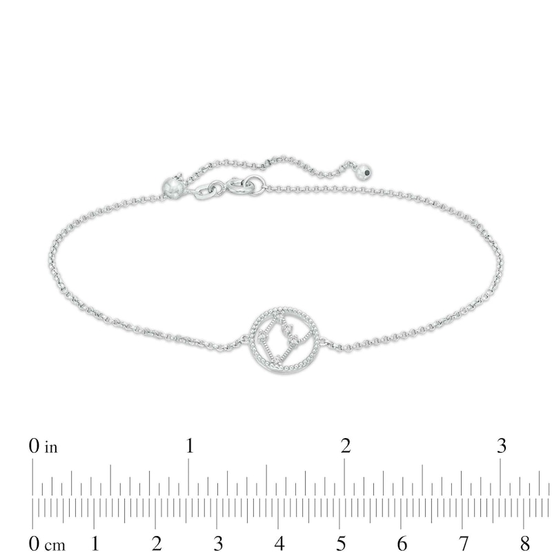 Main Image 3 of White Lab-Created Sapphire Virgo Constellation Anklet in Sterling Silver - 10&quot;