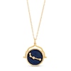 Thumbnail Image 1 of White Lab-Created Sapphire Aries Blue Enamel Flip Disc Pendant in Sterling Silver with 18K Gold Plate