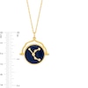 Thumbnail Image 4 of White Lab-Created Sapphire Virgo Blue Enamel Flip Disc Pendant in Sterling Silver with 18K Gold Plate