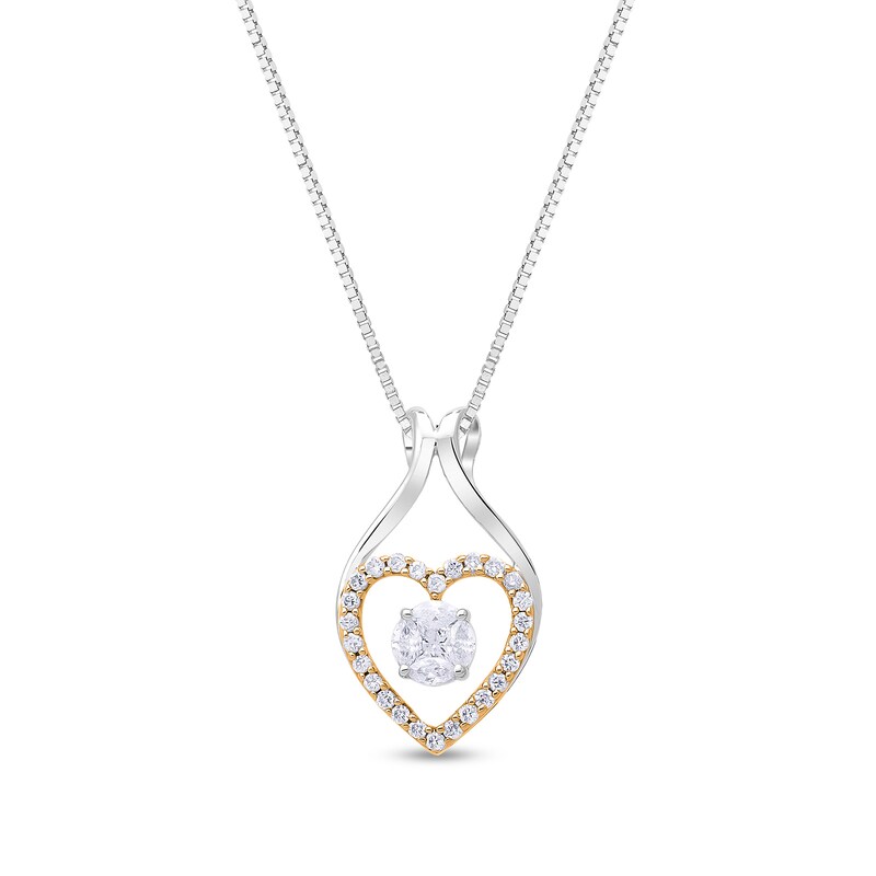 1/3 Ct. T.W. Composite Diamond Broken Heart Necklace Charm