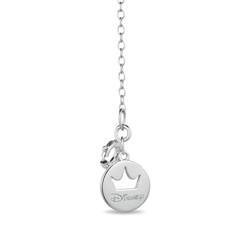 Enchanted Disney Belle 1/10 CT. T.W. Diamond "LOVE" Rose Necklace in Sterling Silver and 10K Rose Gold