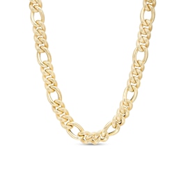 2.5mm Figaro Chain Necklace in Hollow 14K Gold - 18&quot;