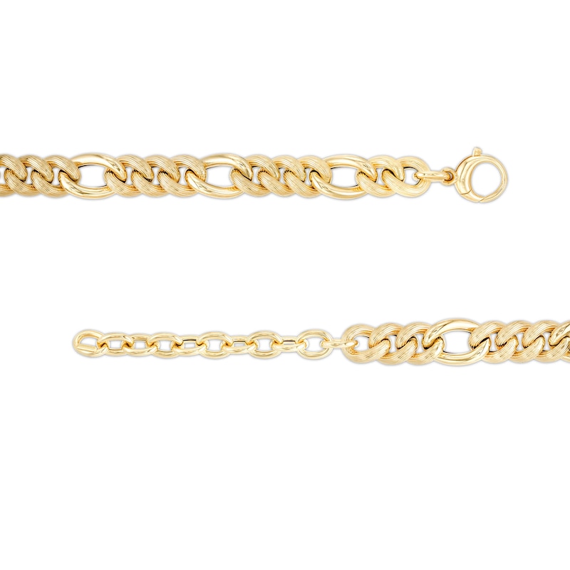 2.5mm Figaro Chain Necklace in Hollow 14K Gold - 18"