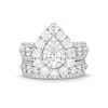 Thumbnail Image 1 of 4 CT. T.W. Pear-Shaped Diamond Frame Multi-Row Bridal Set in 14K White Gold (I/SI2)