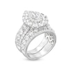 Thumbnail Image 3 of 4 CT. T.W. Pear-Shaped Diamond Frame Multi-Row Bridal Set in 14K White Gold (I/SI2)