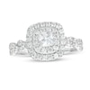 Thumbnail Image 1 of 1 CT. T.W. Certified Princess-Cut Lab-Created Diamond Double Frame Engagement Ring in 10K White Gold (F/SI2)