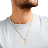 Thumbnail Image 1 of Men's Textured Cross Shield Pendant in 10K Gold – 22"