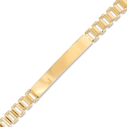 Men's Railroad Link ID Bracelet in Hollow 10K Gold – 8.5&quot;