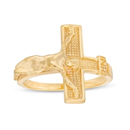 Textured Crucifix Ring in 10K Gold