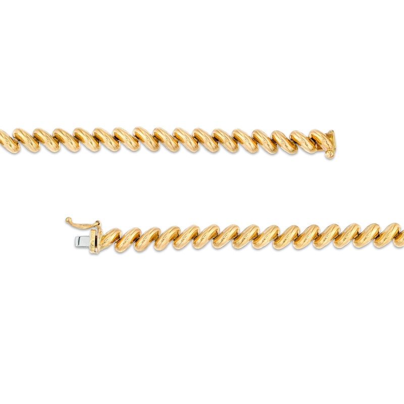 Italian Gold 8.0mm San Marco Chain Bracelet in Hollow 14K Gold – 7.25"