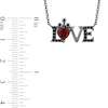 Thumbnail Image 3 of Enchanted Disney 6.0mm Heart-Shaped Garnet and 1/6 CT. T.W. Black Diamond &quot;LOVE&quot; Necklace in Sterling Silver