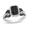 Thumbnail Image 1 of Enchanted Disney Villains Maleficent 1/2 CT. T.W. Black and White Multi-Diamond Ring in Sterling Silver