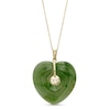 Thumbnail Image 1 of 25.0mm Jade Heart Pendant in 14K Gold