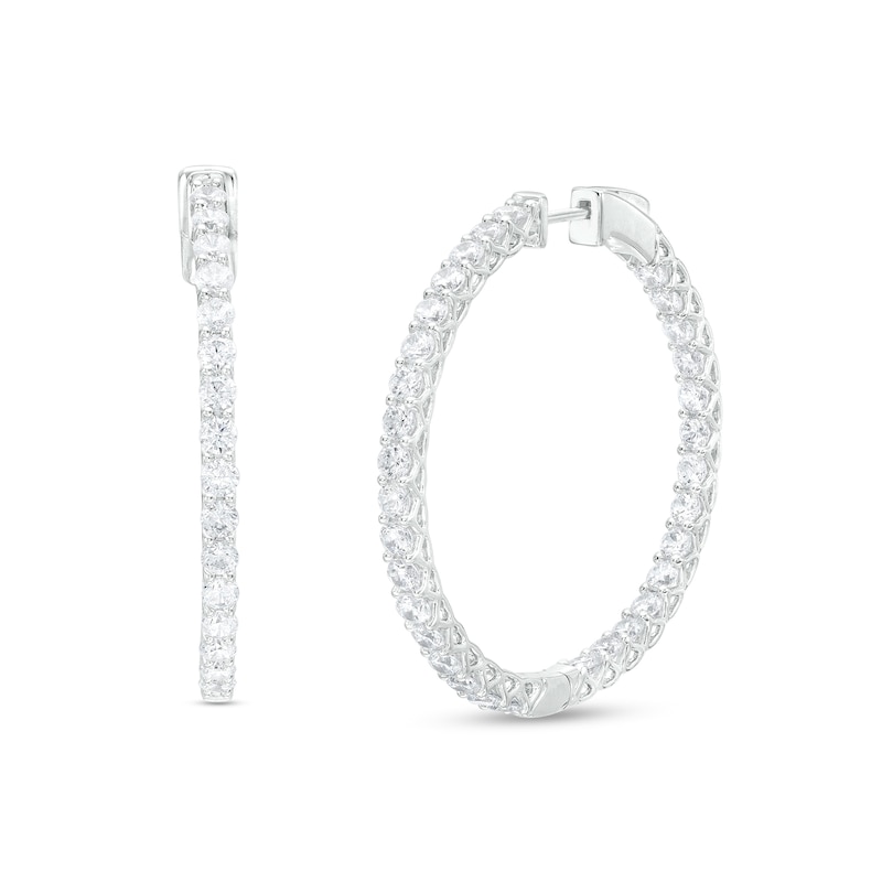 Main Image 1 of 2 CT. T.W. Certified Lab-Created Diamond Inside-Out Hoop Earrings in 14K White Gold (F/SI2)