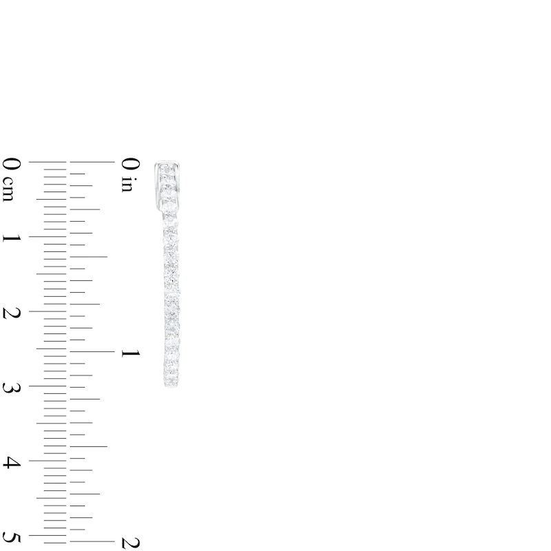 Main Image 3 of 2 CT. T.W. Certified Lab-Created Diamond Inside-Out Hoop Earrings in 14K White Gold (F/SI2)